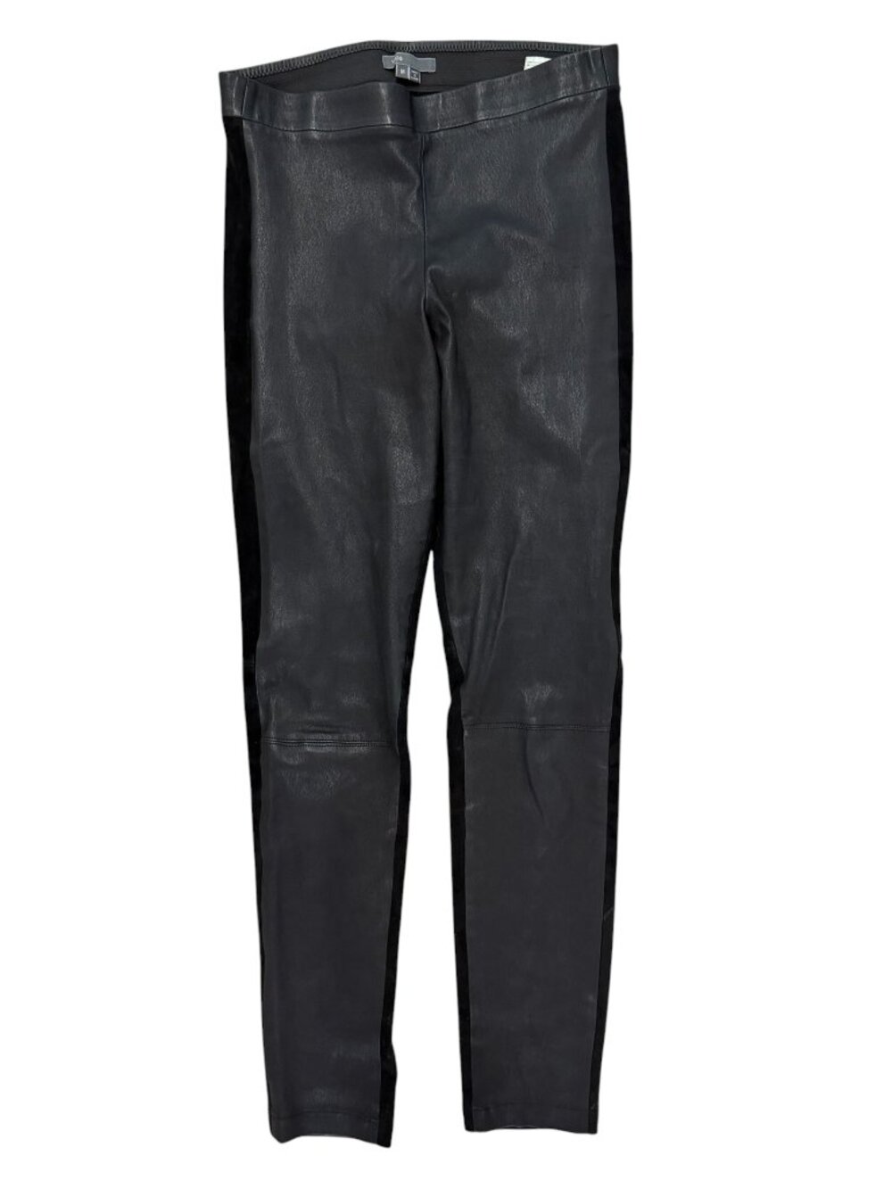 Vince Mixed Media Leather Suede Leggings Black Size Medium